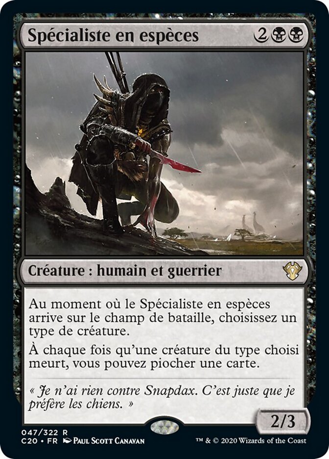 Spécialiste en espèces