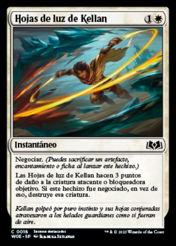 Hojas de luz de Kellan