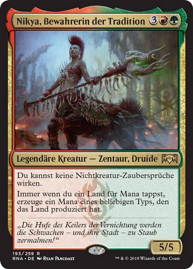 Nikya, Bewahrerin der Tradition
