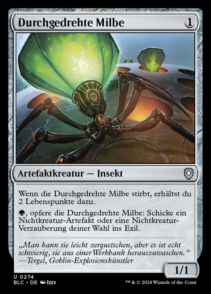 Durchgedrehte Milbe