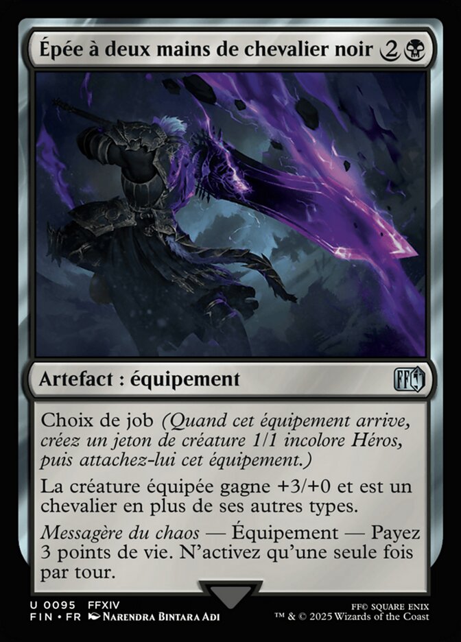 Épée à deux mains de chevalier noir