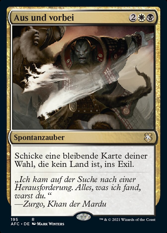 Aus und vorbei