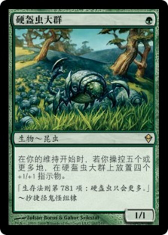 硬盔虫大群
