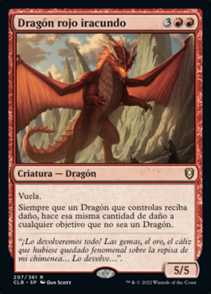 Dragón rojo iracundo