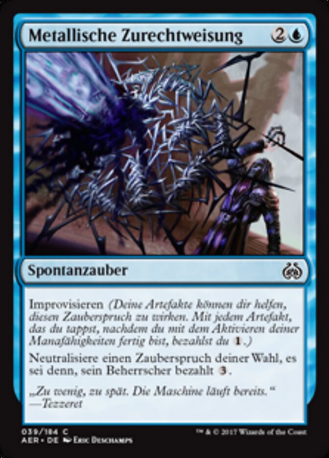 Metallische Zurechtweisung