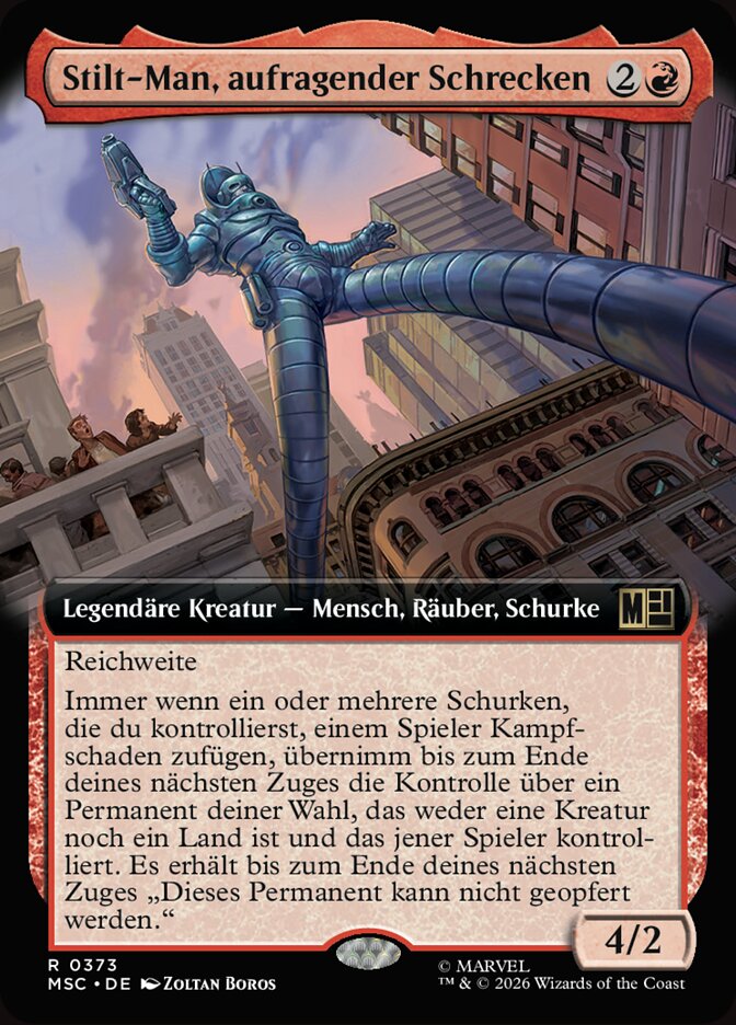 Stilt-Man, aufragender Schrecken