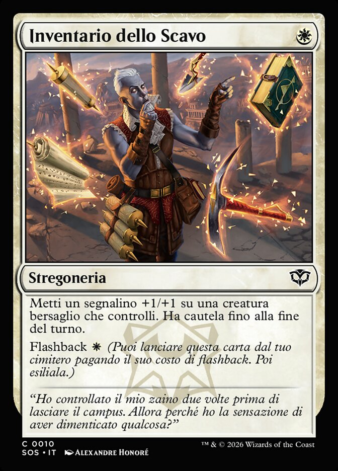 Inventario dello Scavo