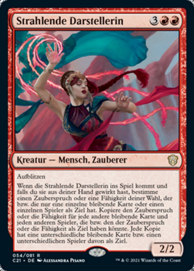 Strahlende Darstellerin