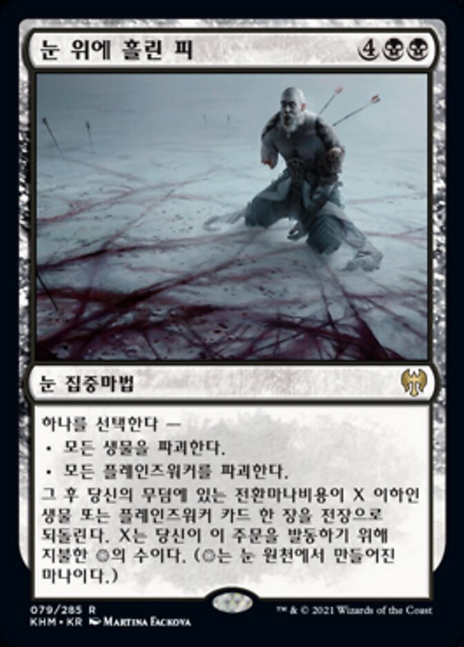 눈 위에 흘린 피