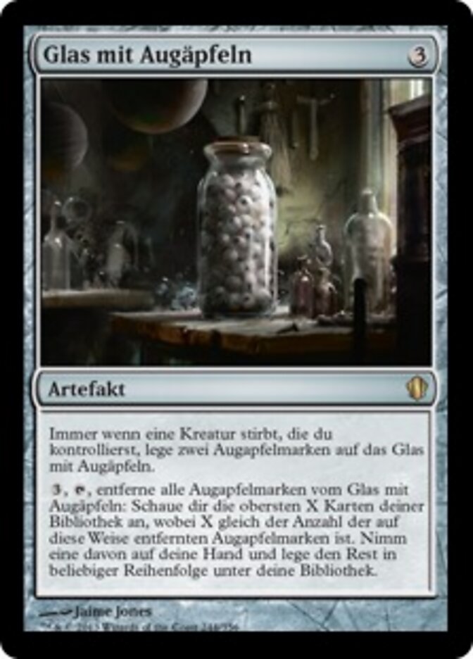 Glas mit Augäpfeln