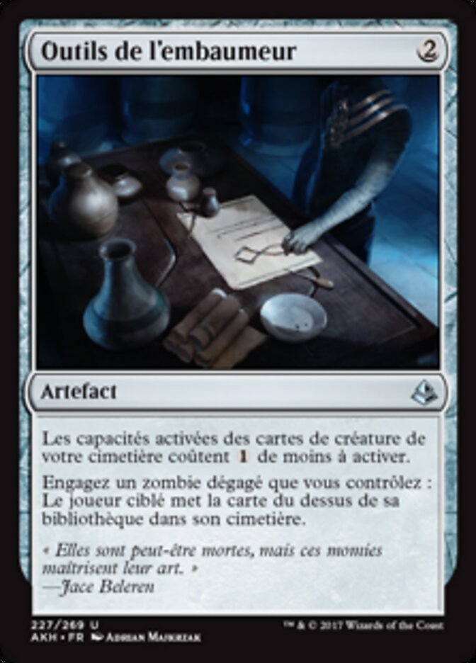 Outils de l'embaumeur