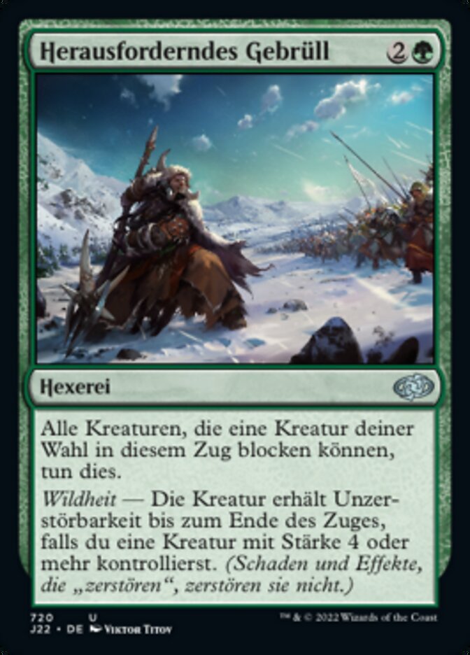 Herausforderndes Gebrüll