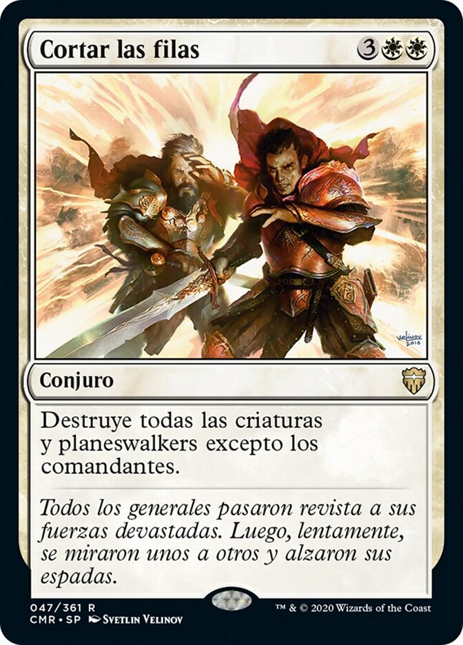 Cortar las filas