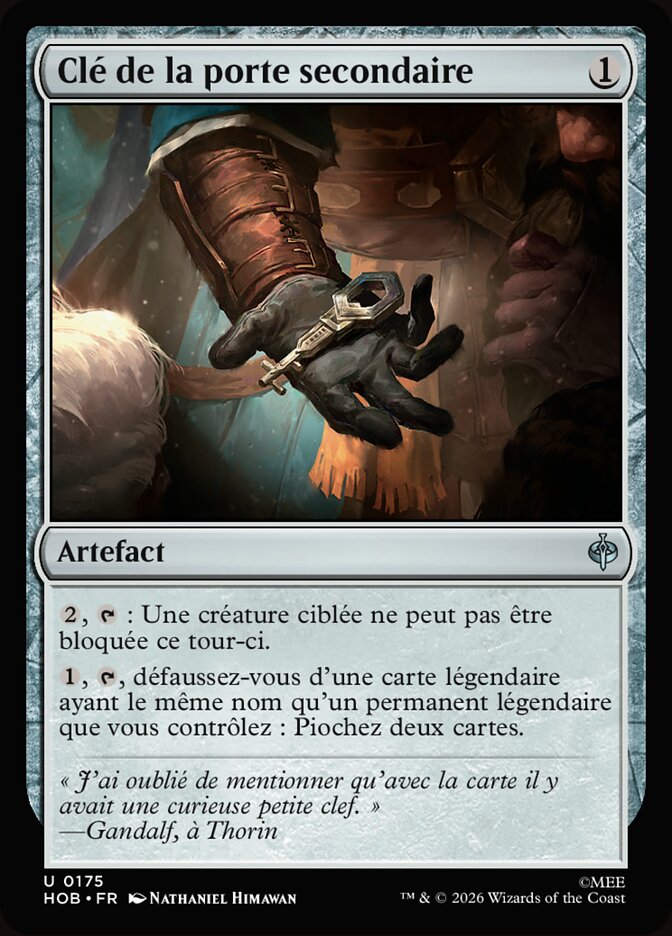 Clé de la porte secondaire