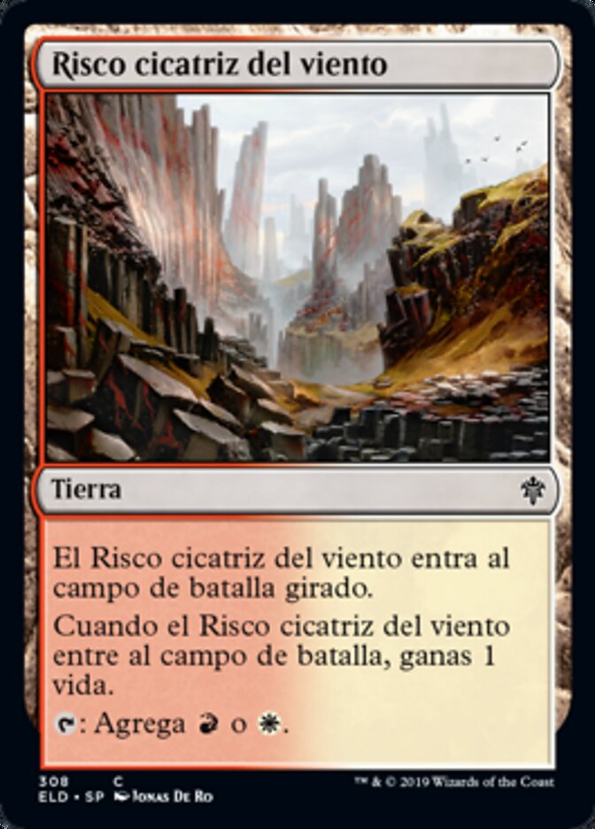 Risco cicatriz del viento