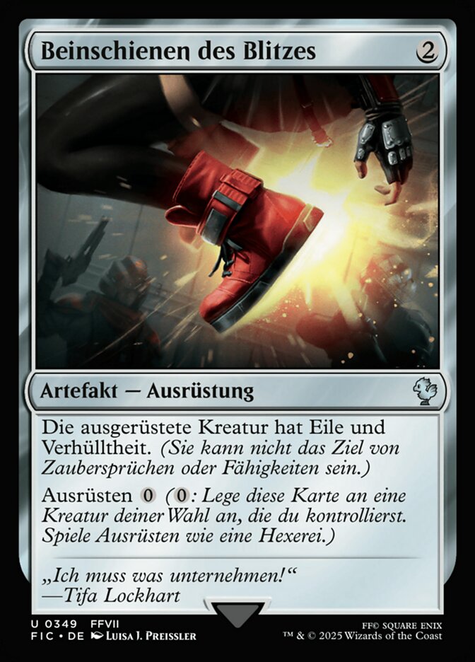 Beinschienen des Blitzes