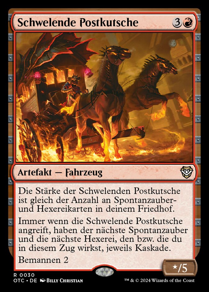 Schwelende Postkutsche