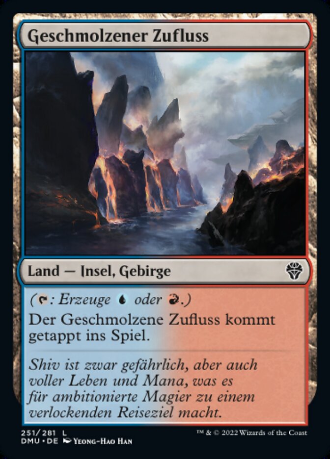 Geschmolzener Zufluss
