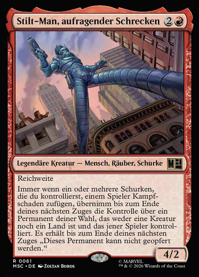 Stilt-Man, aufragender Schrecken