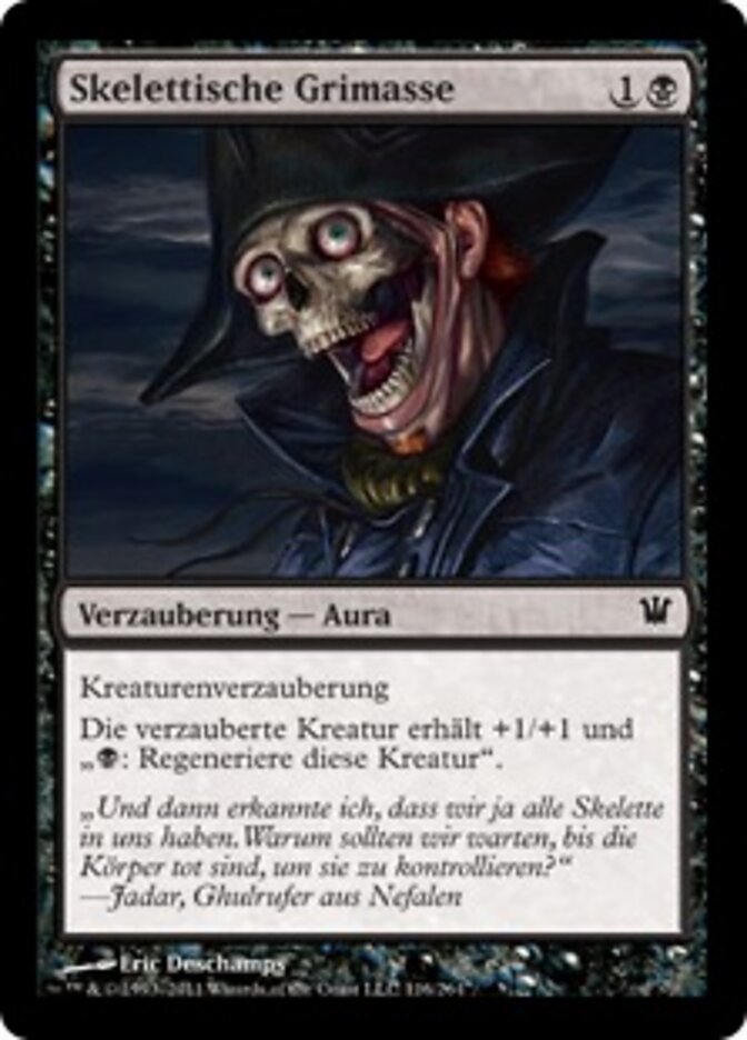 Skelettische Grimasse