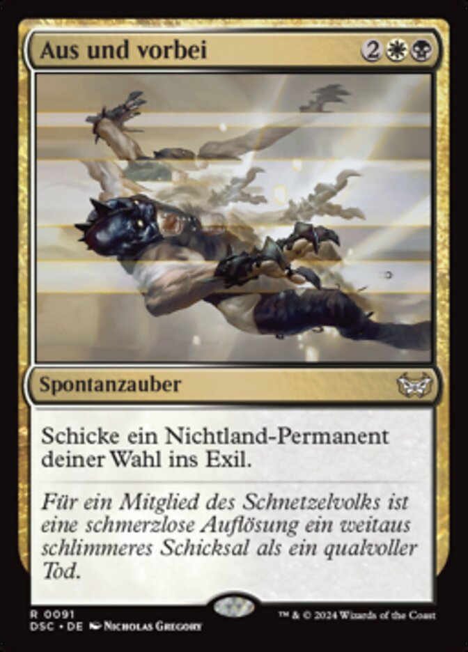 Aus und vorbei