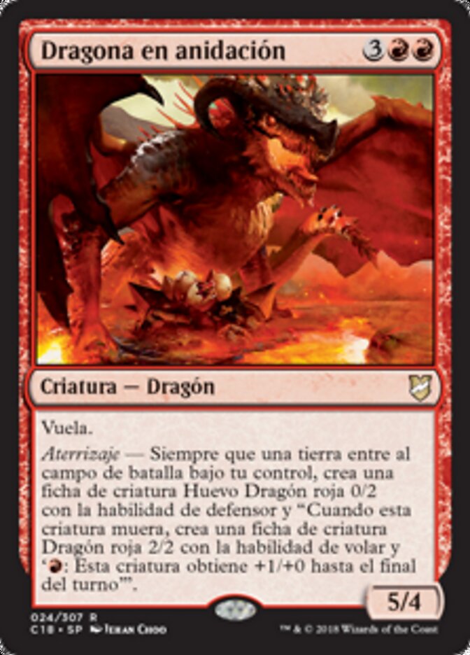 Dragona en anidación