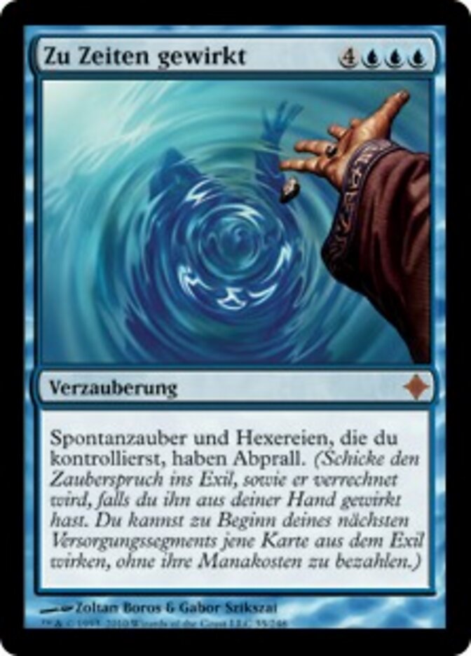 Zu Zeiten gewirkt