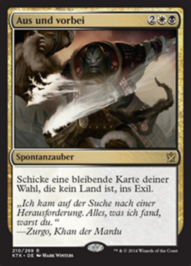 Aus und vorbei