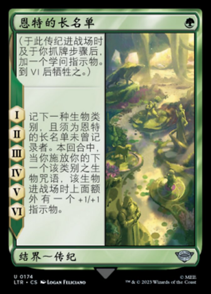 恩特的长名单