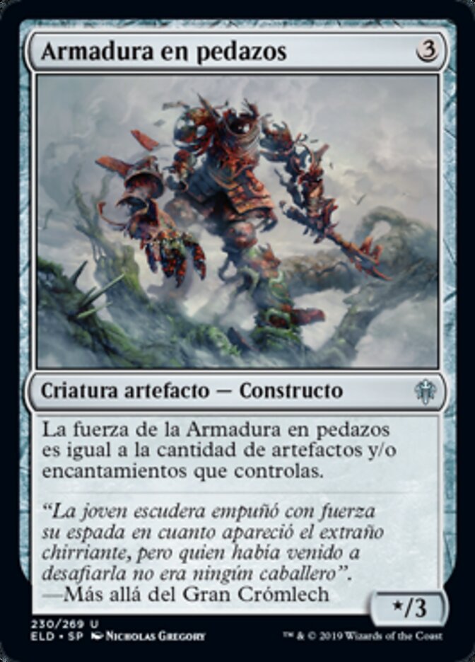 Armadura en pedazos
