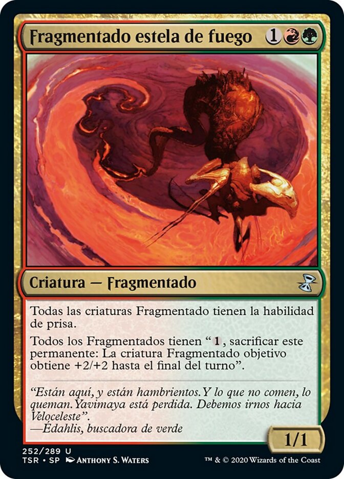 Fragmentado estela de fuego