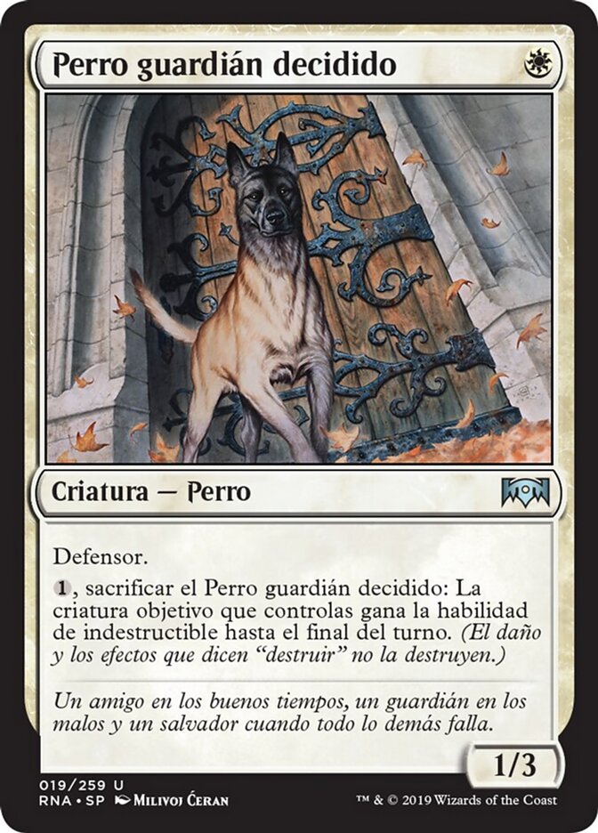 Perro guardián decidido