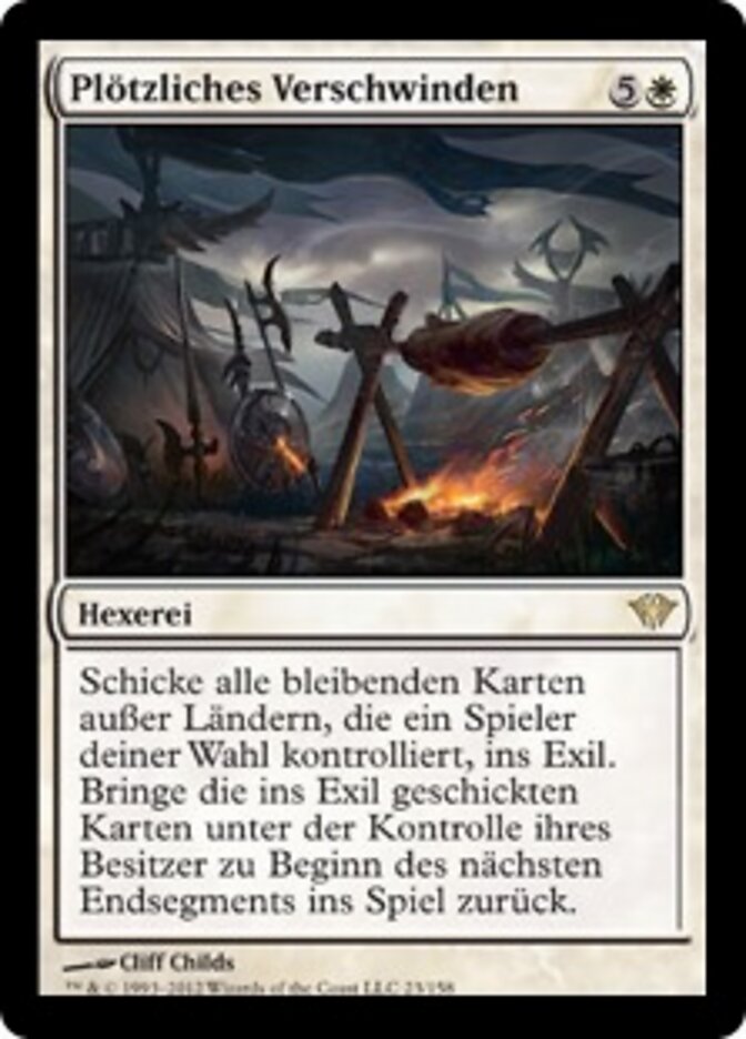 Plötzliches Verschwinden