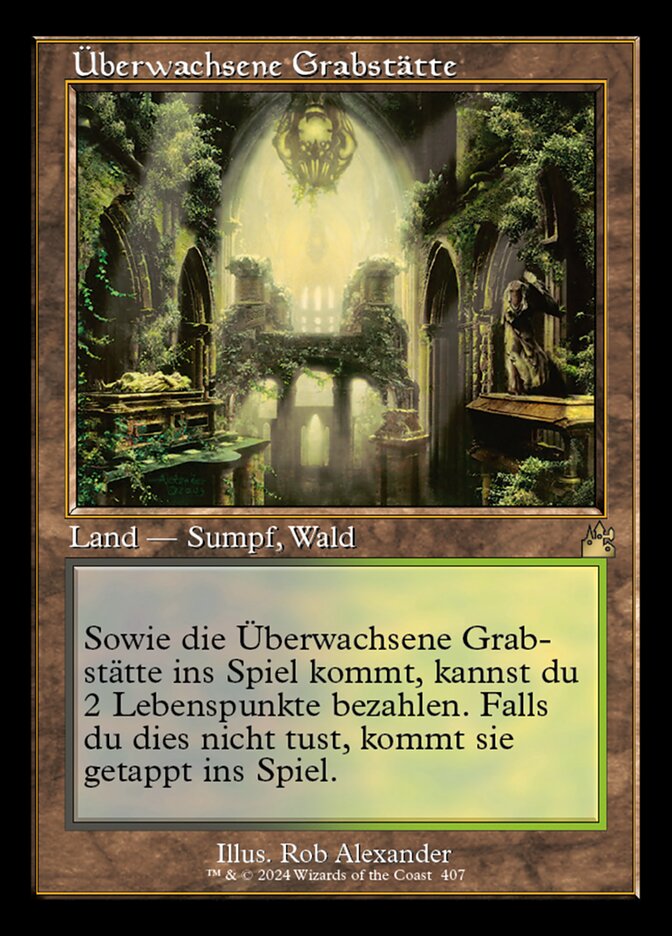 Überwachsene Grabstätte