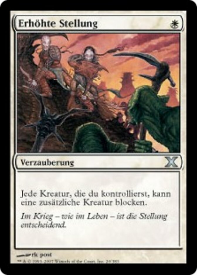 Erhöhte Stellung