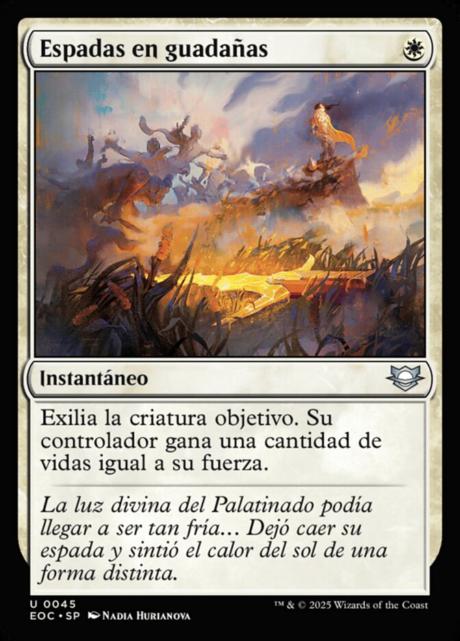 Espadas en guadañas