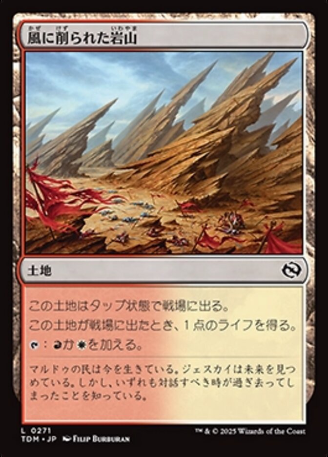 風に削られた岩山