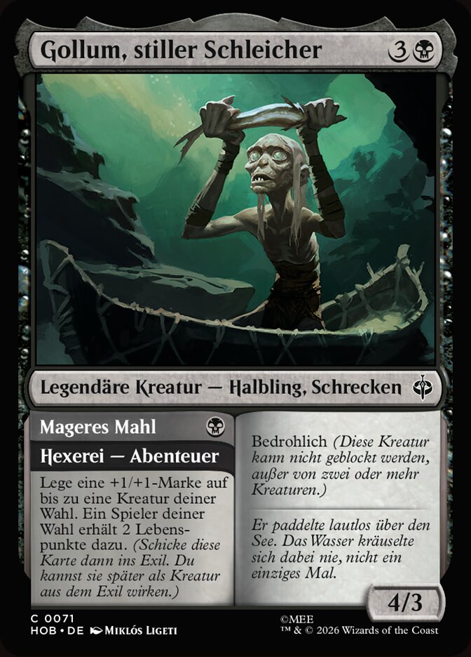 Gollum, Silent Slinker // Meager Meal