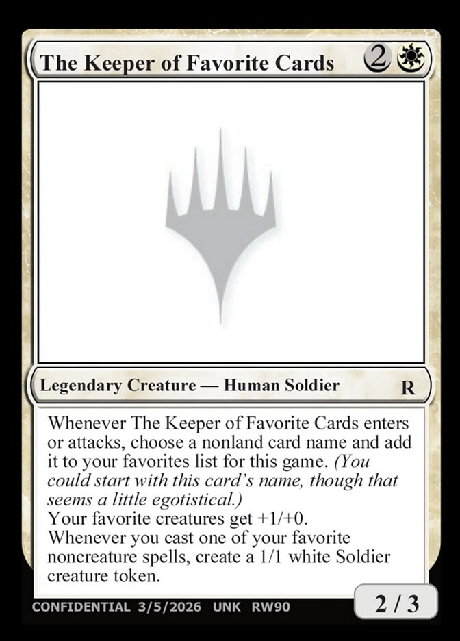 The Keeper of Favorite Cards