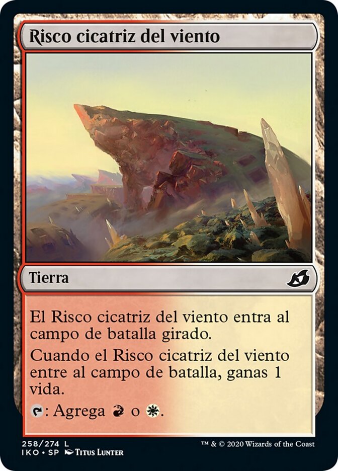 Risco cicatriz del viento
