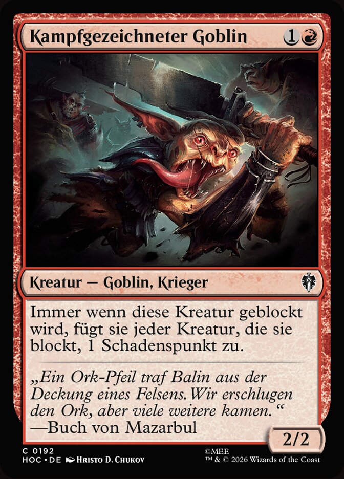 Kampfgezeichneter Goblin