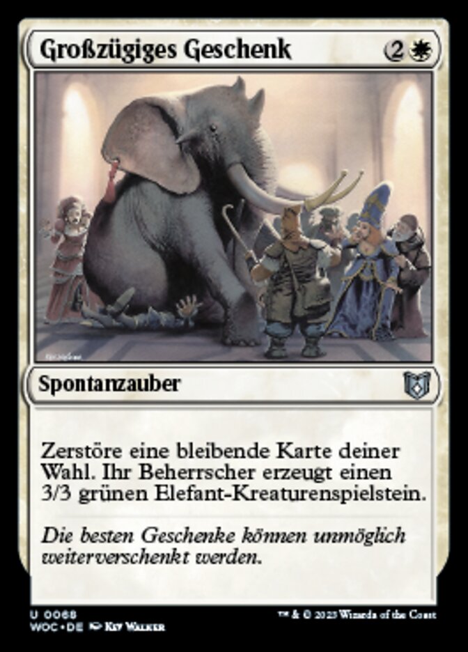 Großzügiges Geschenk