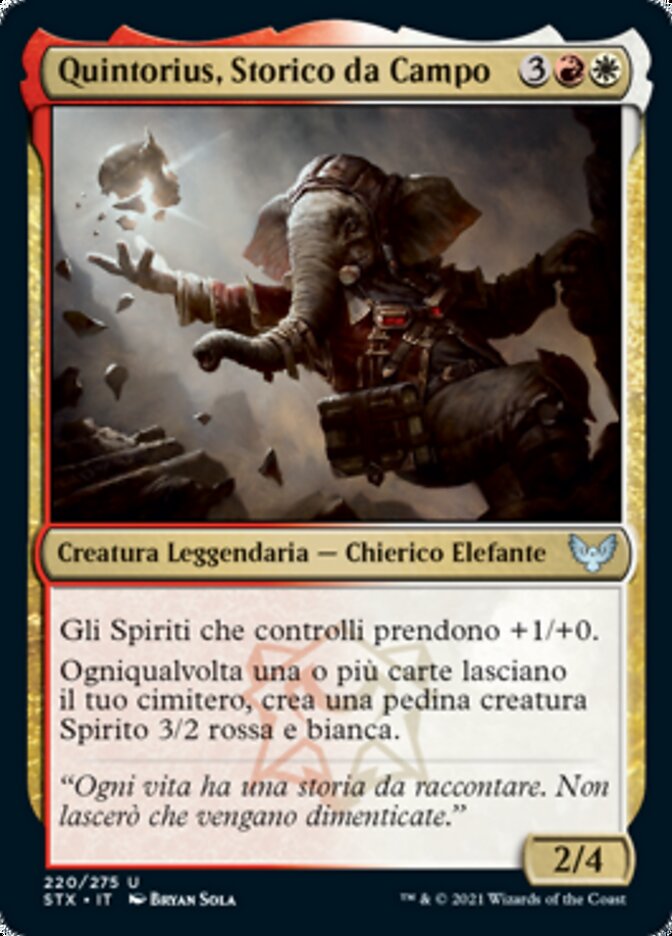 Quintorius, Storico da Campo
