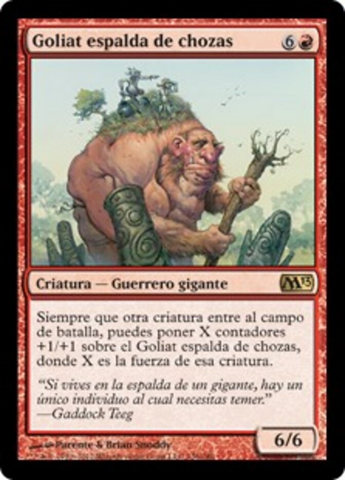 Goliat espalda de chozas