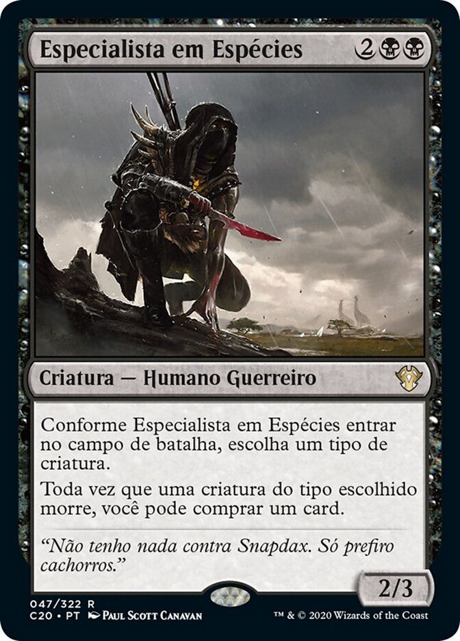 Especialista em Espécies