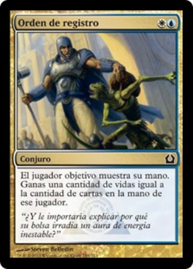 Orden de registro