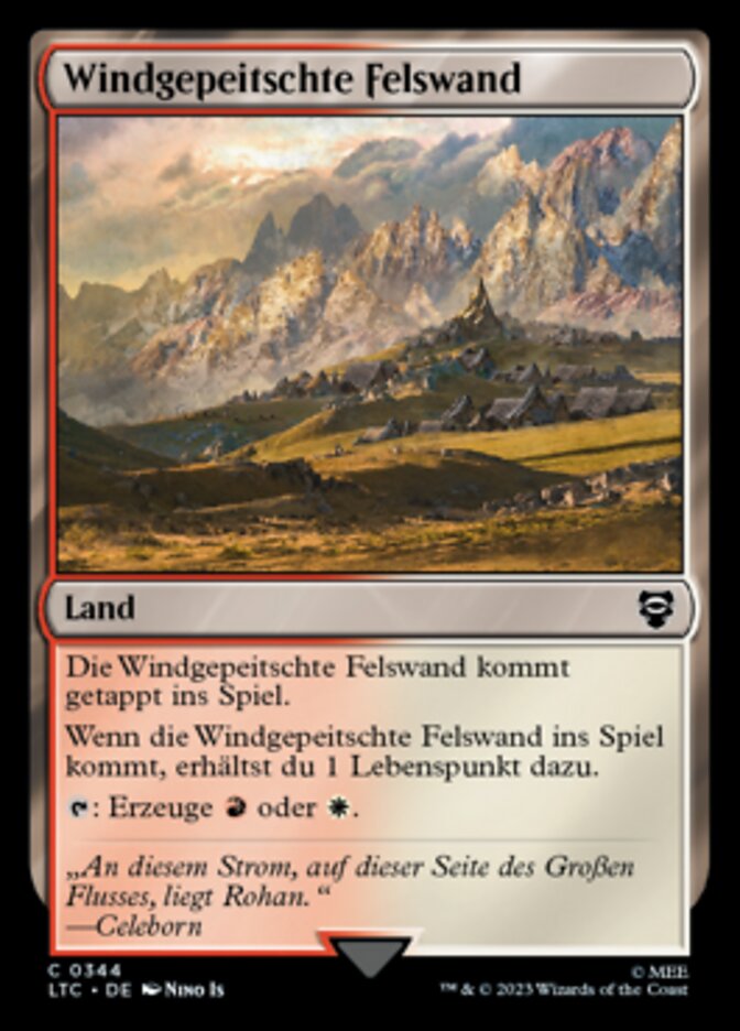 Windgepeitschte Felswand