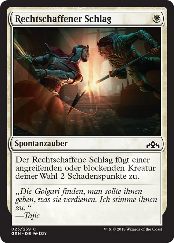 Rechtschaffener Schlag