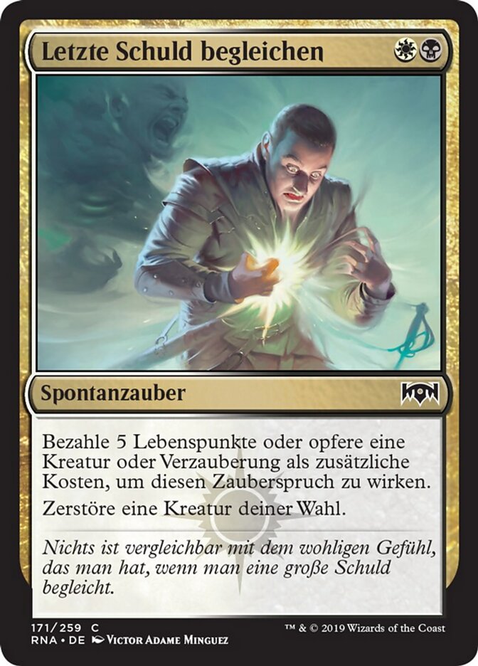 Letzte Schuld begleichen