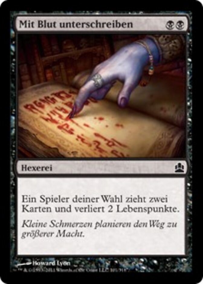 Mit Blut unterschreiben